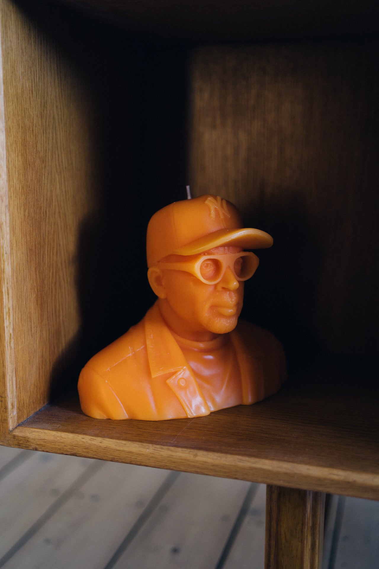 Spike Lee wax sculpture and candle